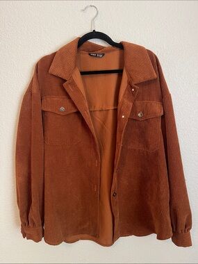 Rust Orange Corduroy Shacket